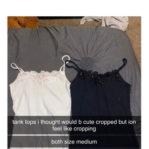 tank tops with lace across neck band
